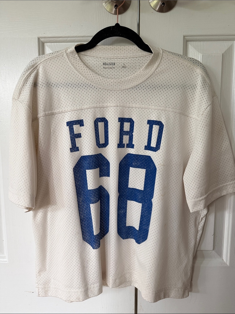 Hollister Cream Mesh 'FORD 68' Graphic Jersey